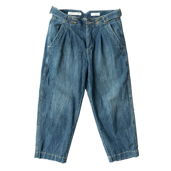 Anthropologie Pilcro Barrel Jeans Pleat Front 40s High Waist Retro 50s Crop - Picture 1 of 11